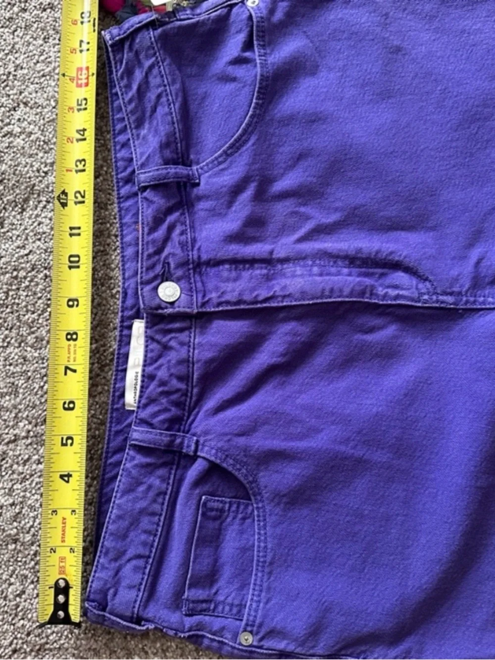 NWT Anthropologie Pilcro High Rise Purple Jean Shorts Women’s Sz 32 Summer Denim - Picture 14 of 16